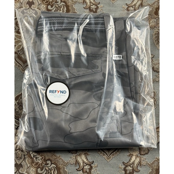 DENALI Mens 36 Gray Jigsaw Camo Cargo Shorts Belted Performance Stretch - Picture 12 of 14